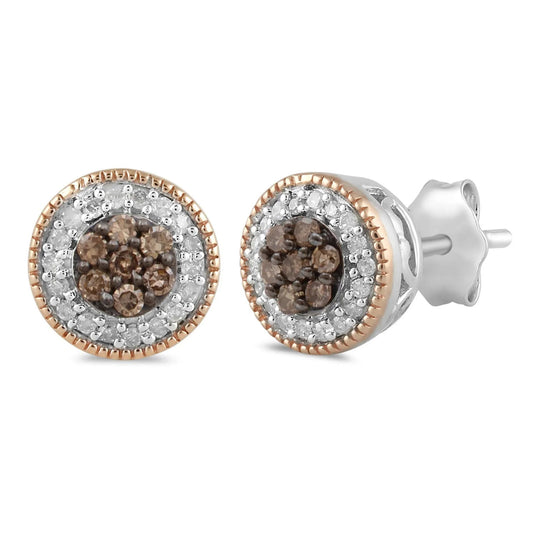 White Diamonds Cluster Stud Earrings