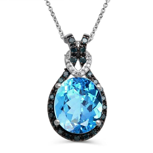 Blue Topaz Knot Pendant