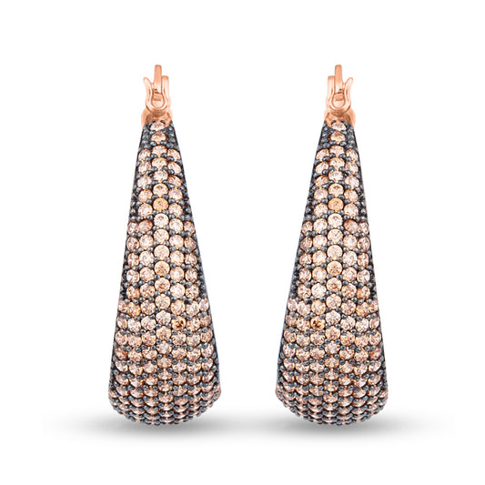 Brown and Black Diamonds Earrings