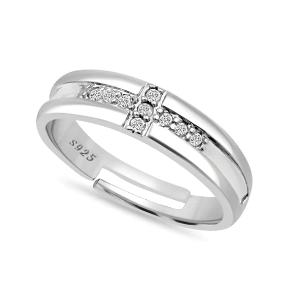 925 Silver American Diamond Ring For Men