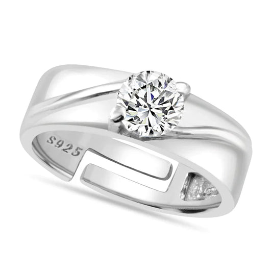 925 Silver American Diamond Ring For Men