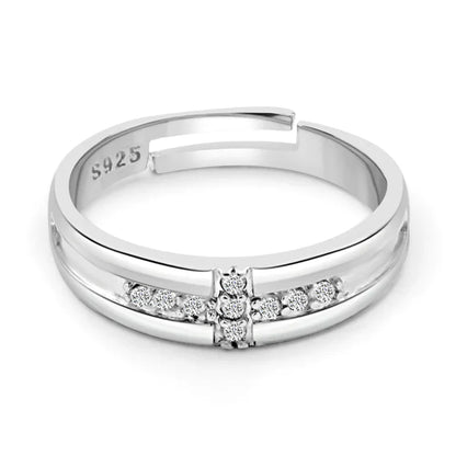 925 Silver American Diamond Ring For Men