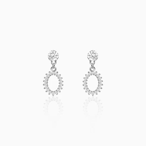 Silver Hollow Zircon Drop Studs