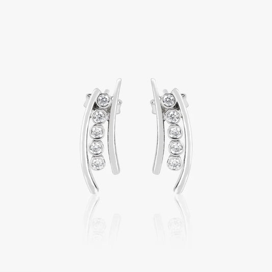 Silver Studded Zircon Earrings