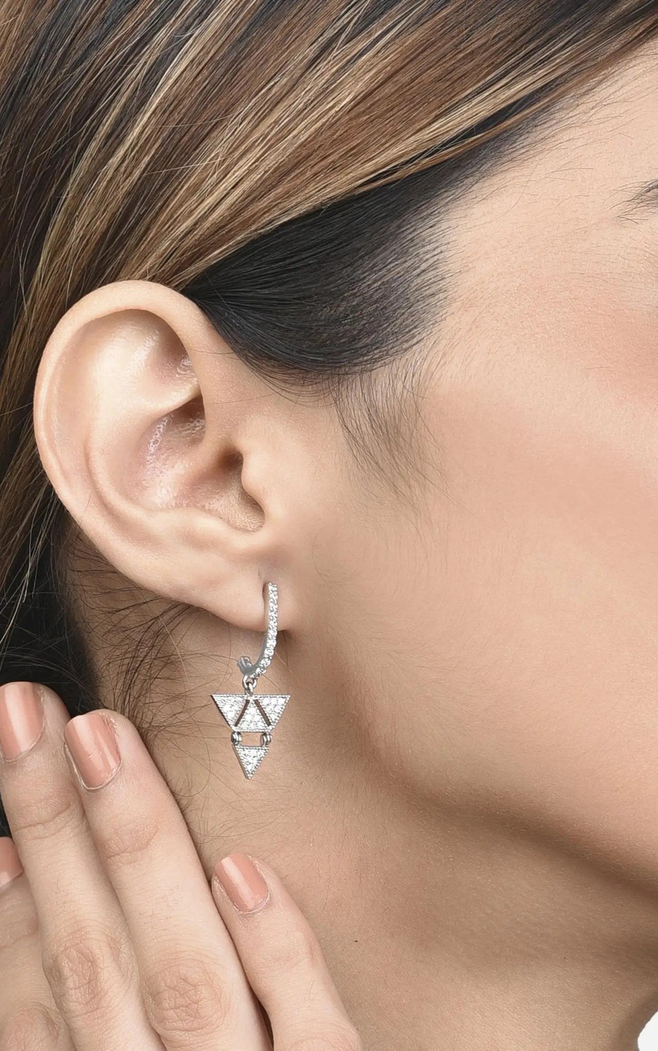 925 Silver Terra Triangles Earrings