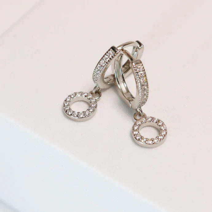 Attractive Circle Zircon Silver Earring