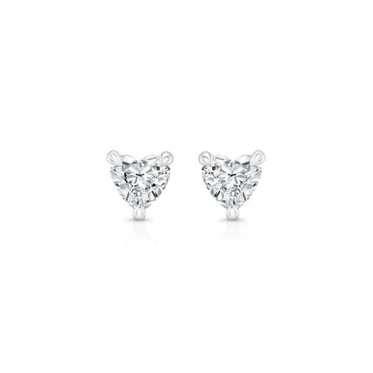 Chelsea Lab Diamond Heart Earrings (Silver)