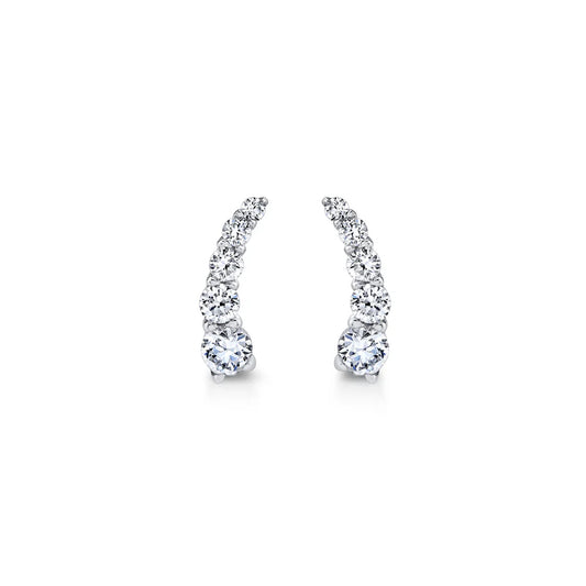 Olivia Lab Diamond Ear Climbers (Silver) Earrings