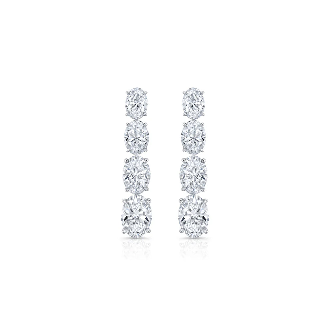 High Jewelry | Oval Cut Drop (Silver) Earrings