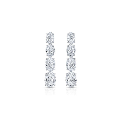 High Jewelry | Oval Cut Drop (Silver) Earrings